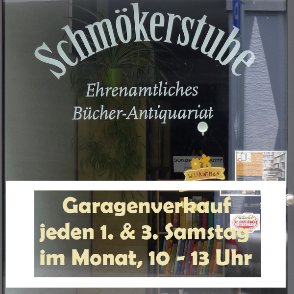 Garagenverkauf in der Schmökerstube, Ankündigungsflyer