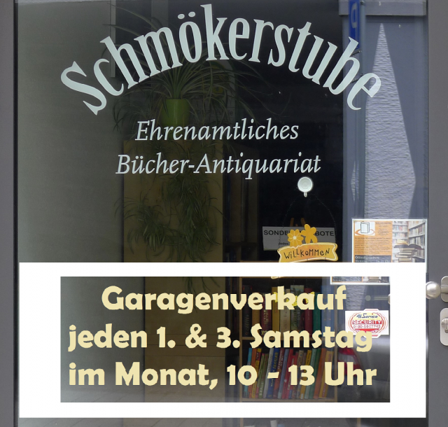 Garagenverkauf in der Schmökerstube, Ankündigungsflyer